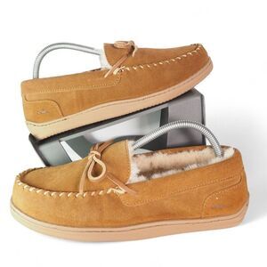 My Slippers Genuine Suede Leather Moccasins Faux Fur Lined Slippers Women's 9W